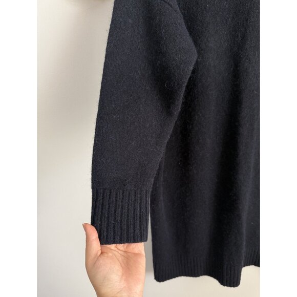 COS Navy Wool Alpaca Blend Mock Neck Mini Sweater Dress Modest Minimalist M - Picture 5 of 10